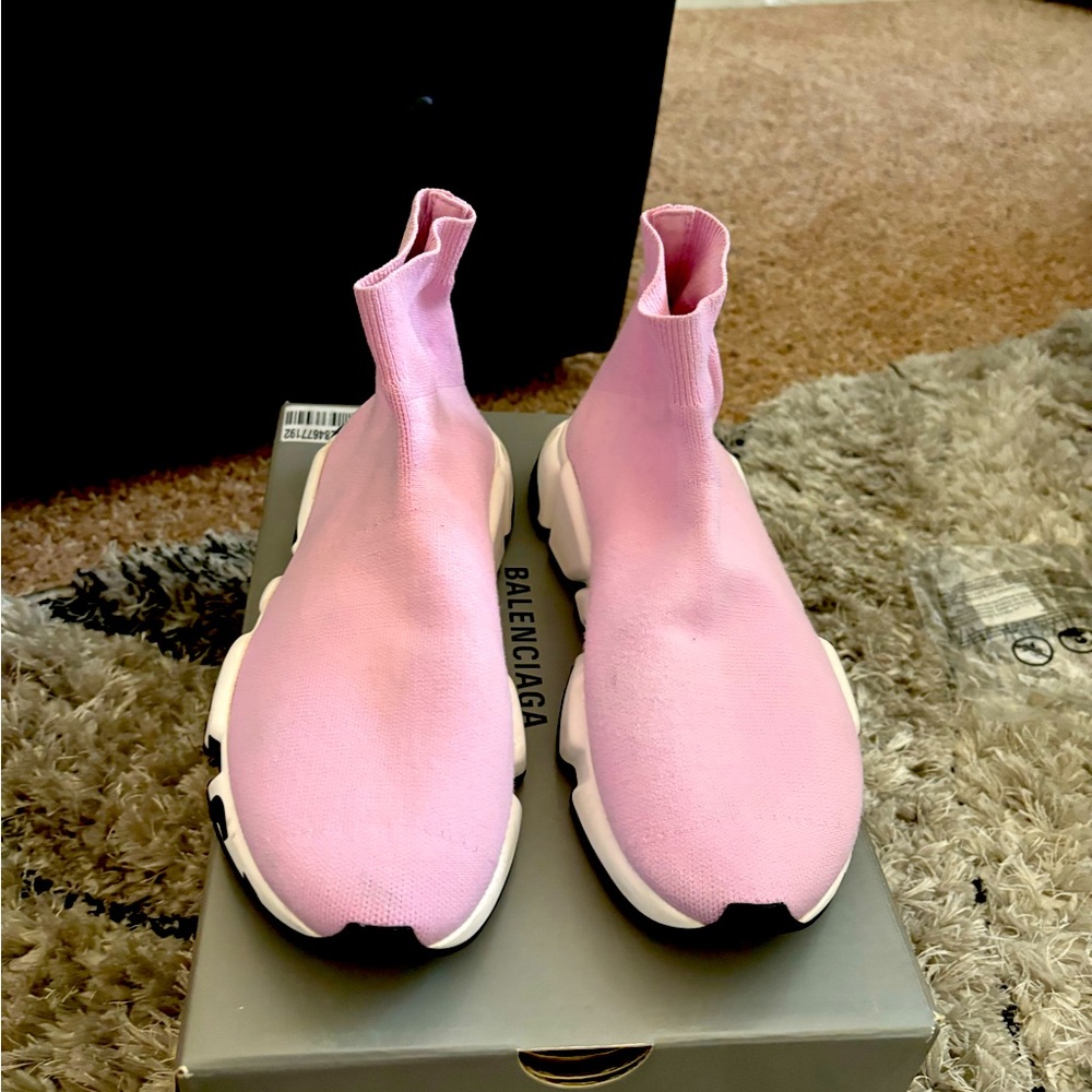 Pink balenciaga graffiti sneakers